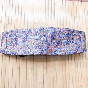Cummerbund Mens Blue Paisley Pleated Groom Tuxedo Wedding Formal Boho Adjustable